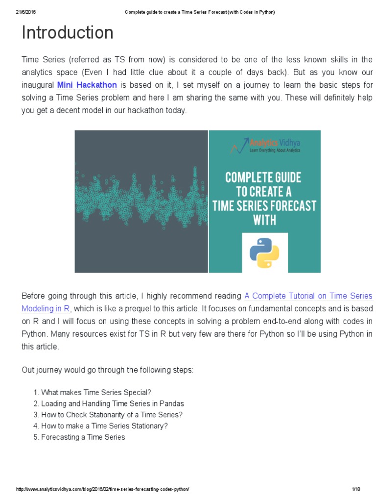 Complete Guide To Create A Time Series Forecast (With Codes in Python ...