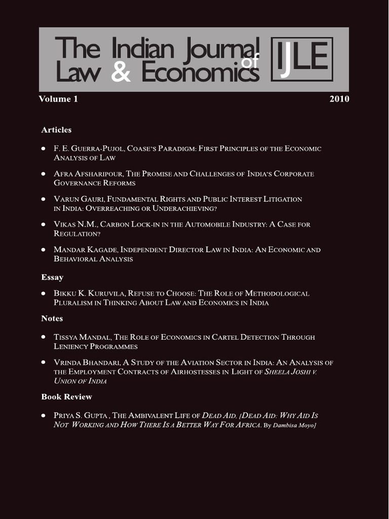Indian Journal of Law and Economics (IJLE) PDF | PDF | Paradigm | Law ...