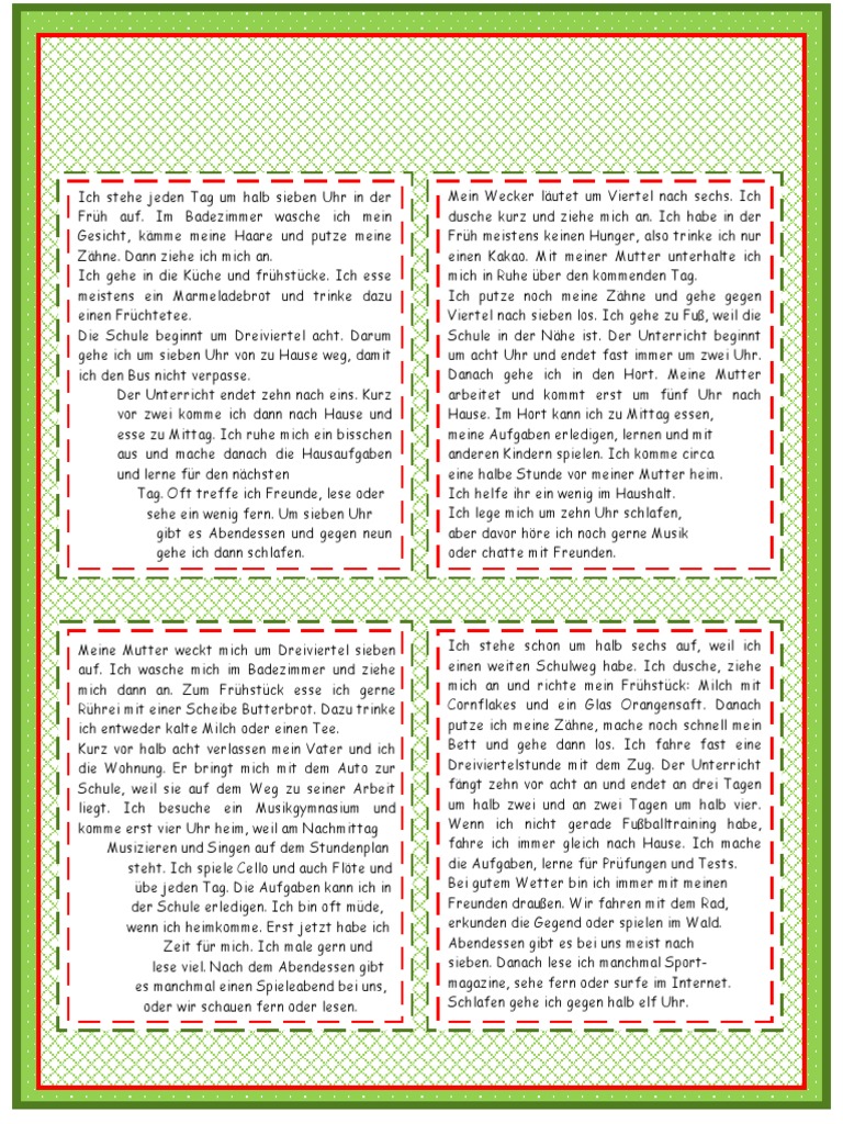 How to write your daily routine in german image