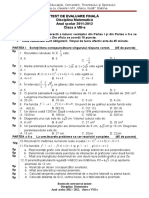 0 Test de Evaluare Finala Viii