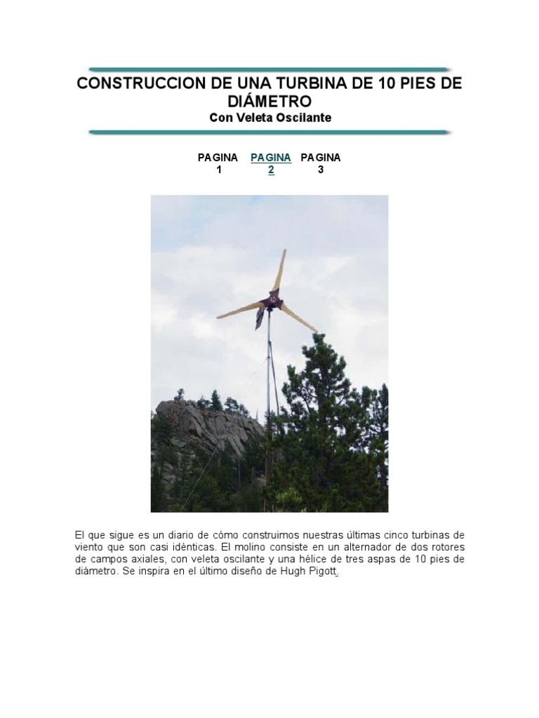 Como Hacer Un Aerogenerador Y1 | PDF | Turbina eólica | Ingeniería mecánica