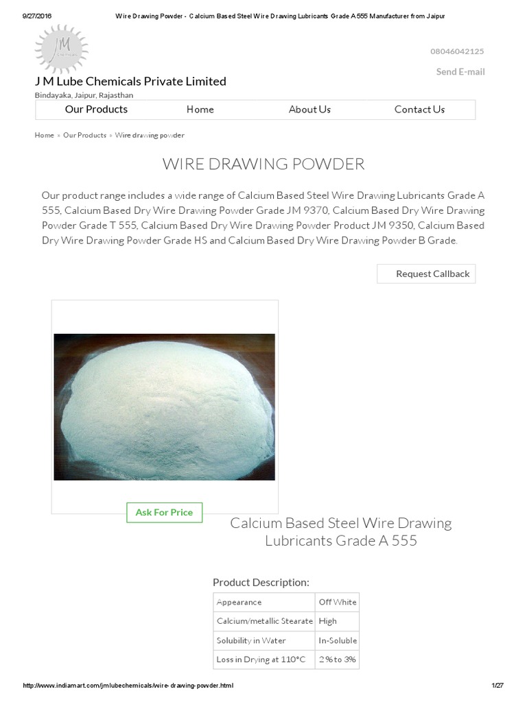 Wire Drawing Powder - Calcium Based Steel Wire Drawing Lubricants Grade ...