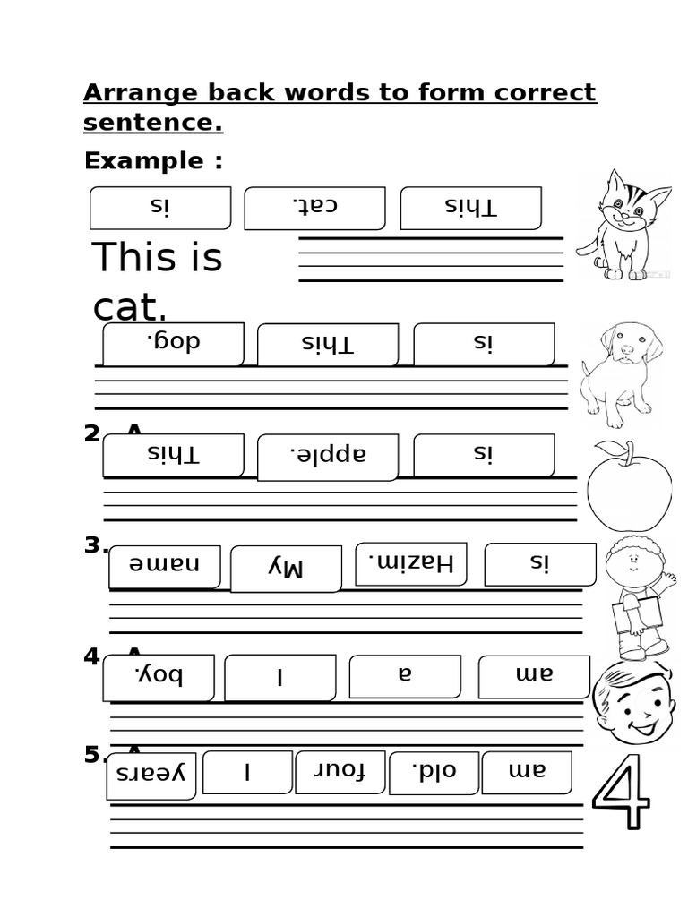 Arrange Back Words To Form Correct Sentence | PDF