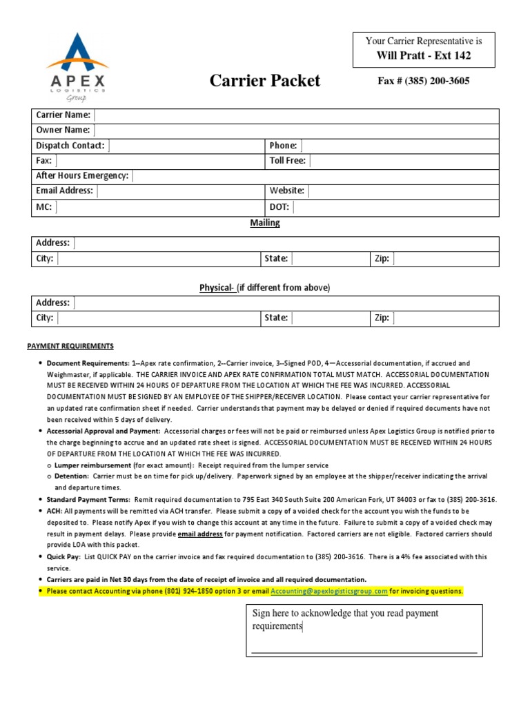 (Will Pratt) Red Team Carrier Packet 06242015 ( (FAX) ) | PDF | Cargo ...
