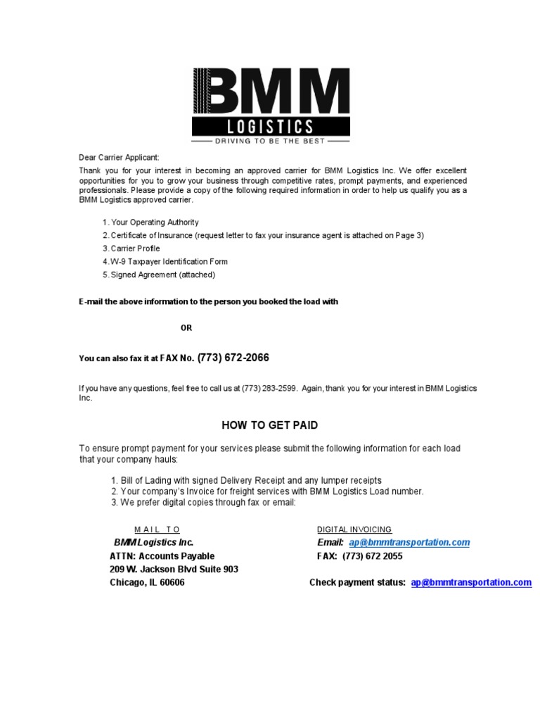 1Broker Carrier Contract Indemnity Cargo