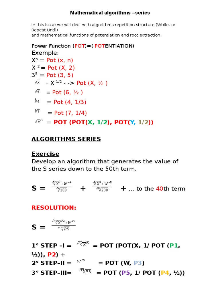Exemple X X 3 X Pot (X, N) Pot (X, 2) Pot (3, 5) Pot (X, ) Pot (6