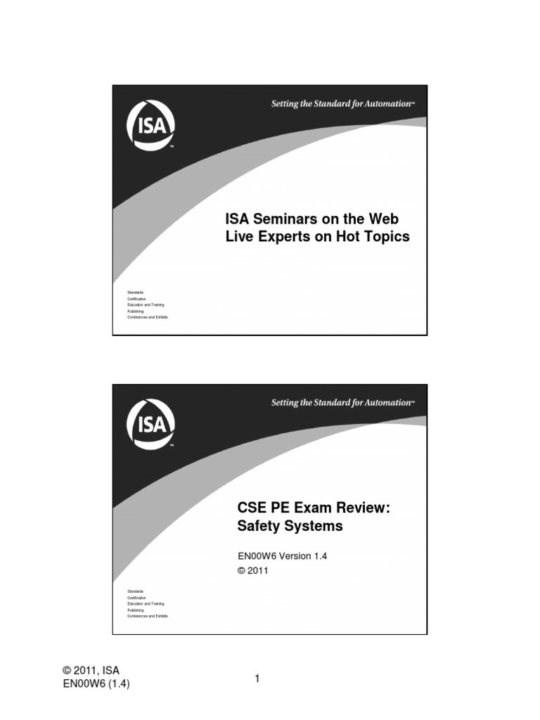 ISA Certification PDF Reliability Engineering Safety