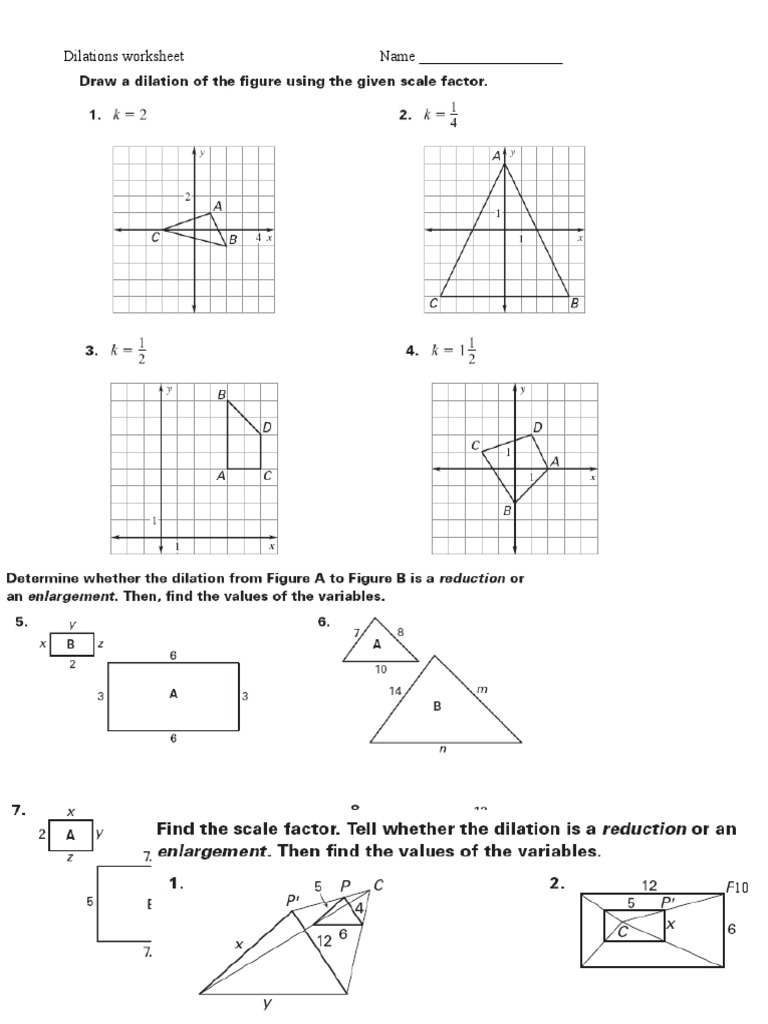 Dilations Ws 22  PDF With Regard To Dilations Worksheet Answer Key