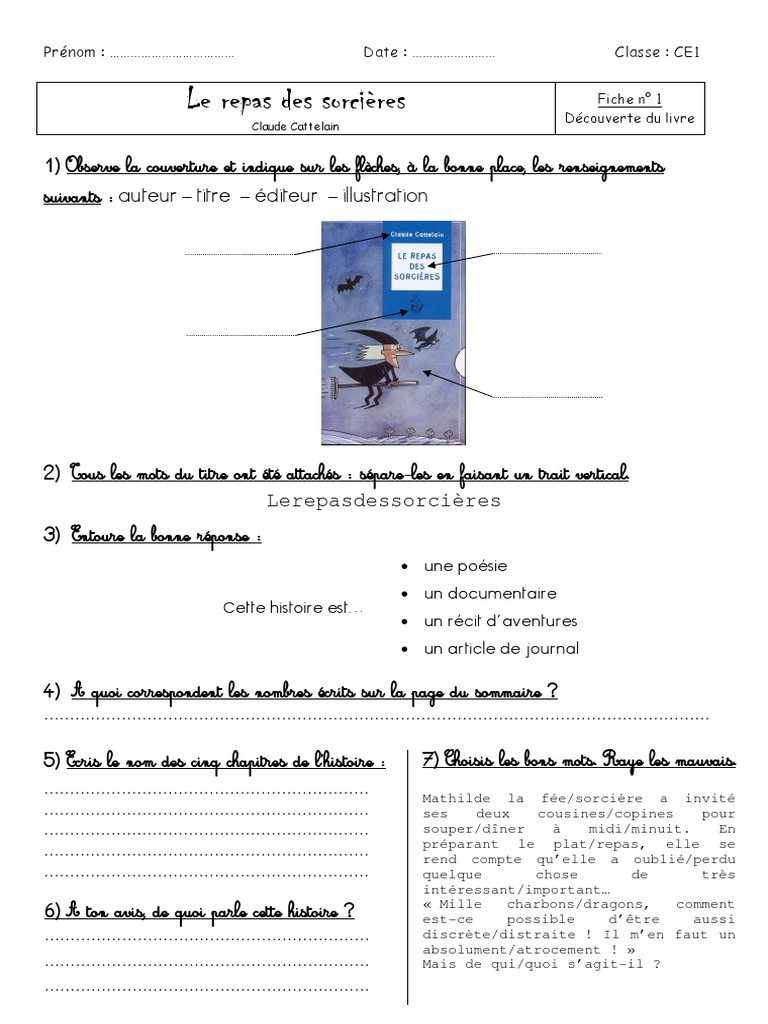 Au Marché Des Sorcières Texte Intégral Le Repas Des Sorcières Fichier CE1 | PDF | Loisirs