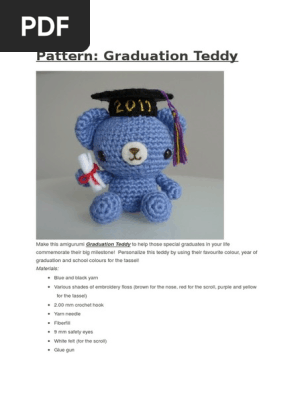 graduation teddy Bear crochet