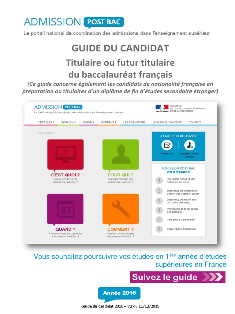 Guide Du Candidat 2016 PDF | PDF