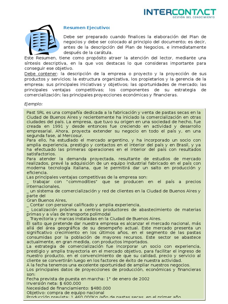 Modelo y Guia para Hacer Un Plan de Negocio | PDF | Mercado (economía ...