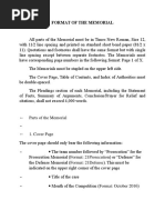 1. Format of the Memorial (1)