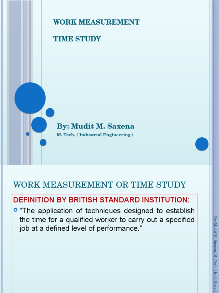 Work Measurement - Time Study | PDF | Sampling (Statistics) | Employment