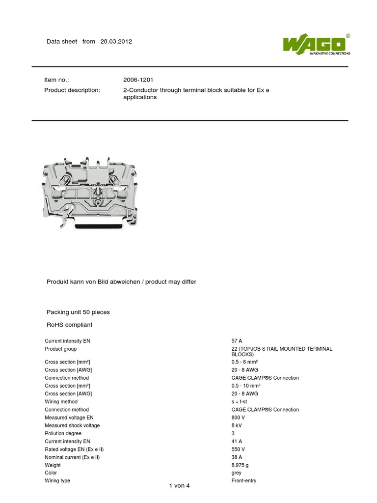Data Sheet From 28.03.2012 | PDF | Technology & Engineering
