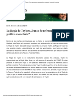 La Regla de Taylor: ¿Punto de referencia para la política monetaria