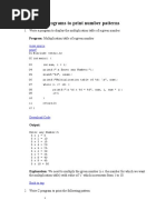 C Interview Programs To Print Number Patterns