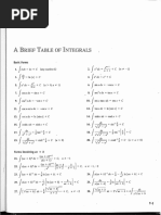 Table of Integrals 