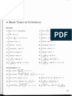 Table of Integrals 