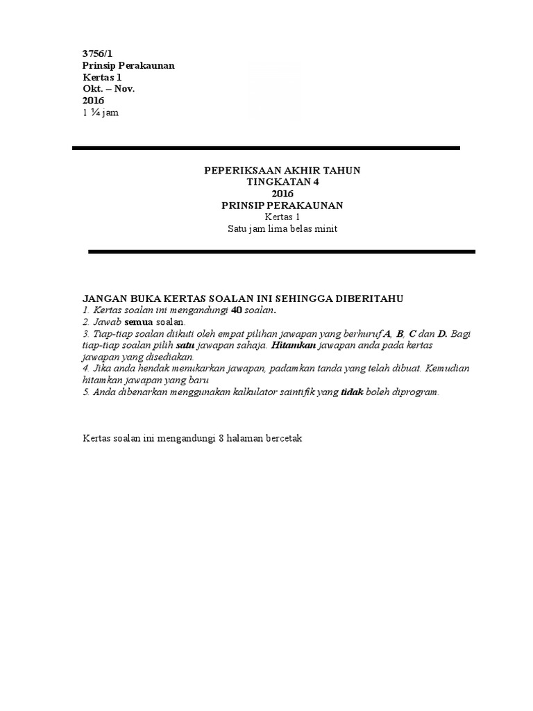 Pat Prinsip Akaun Tingkatan 4 Pdf