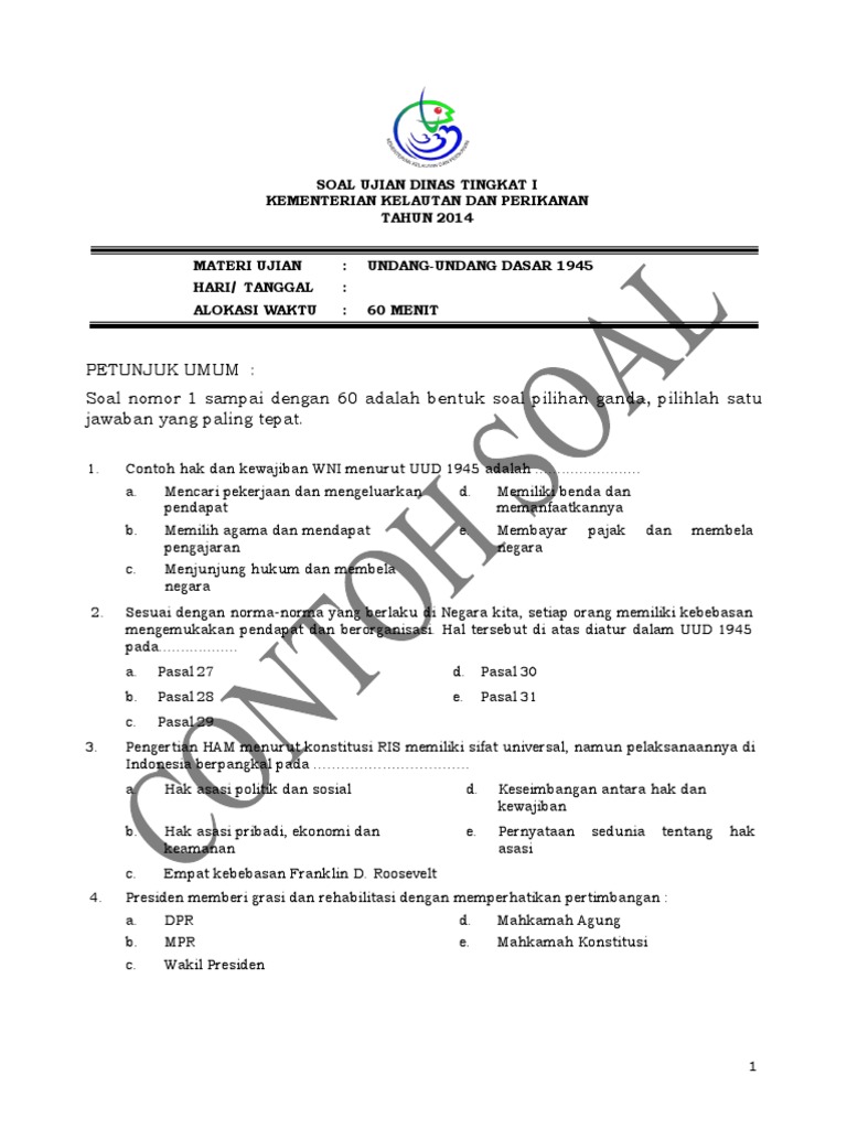 Contoh Soal Uud 1945 Pdf