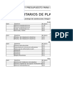 Planos e inventario para construcción