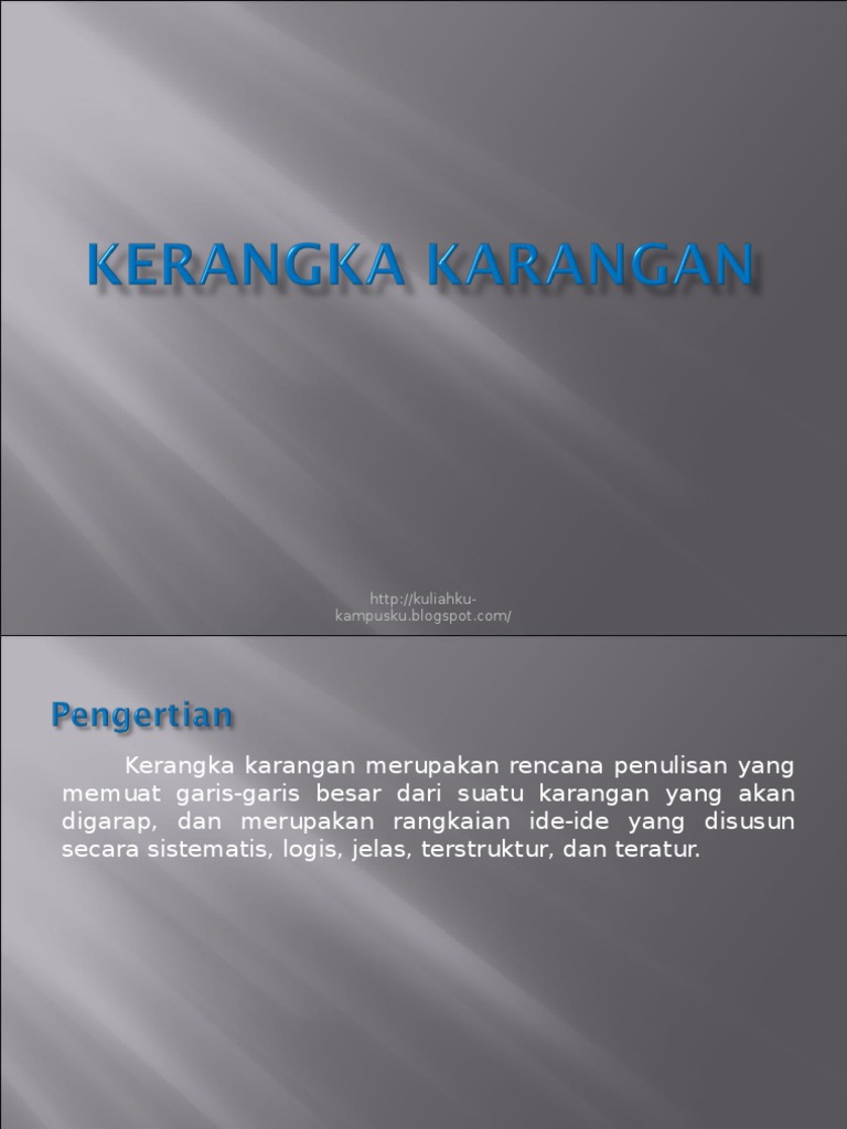 Panduan Membuat Kerangka Karangan | PDF