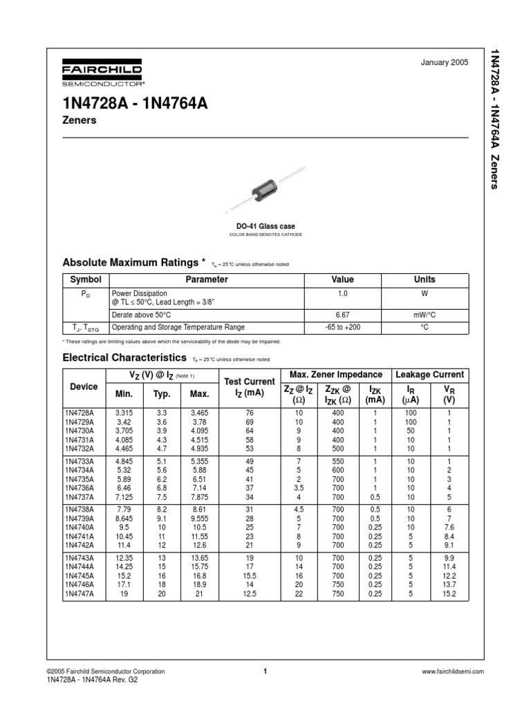 DAta sheet diodo zener.pdf Electricity Semiconductors