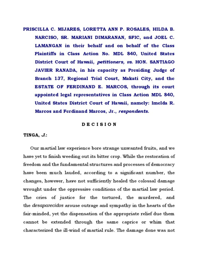 Mijares vs. Ranada Case Overview | PDF | Lawsuit | Judgment (Law)