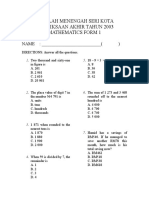 Peperiksaan Akhir Tahun 2003 Paper 1 (f1 Math) II