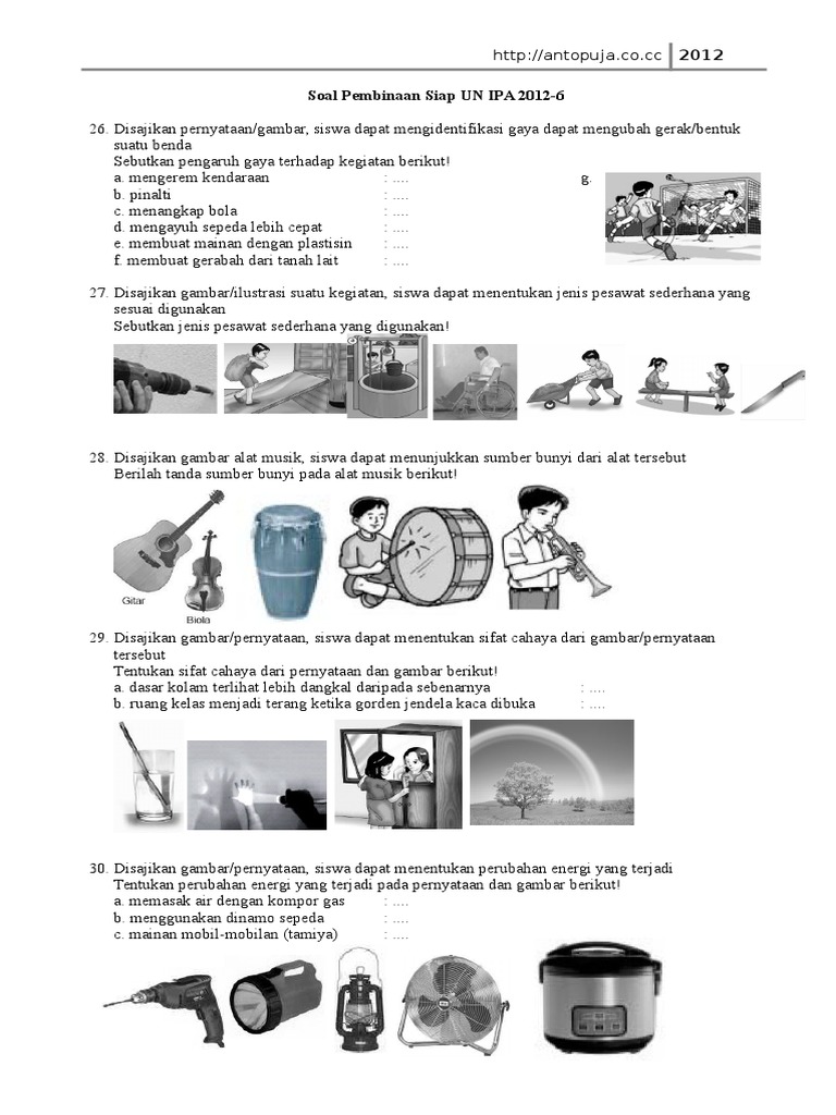 Soal Persiapan Un Sd Ipa 2012 6doc