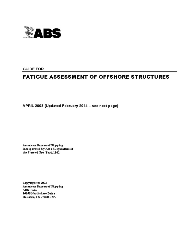Guide For Fatigue Assessment | PDF | Fatigue (Material) | Strength Of ...