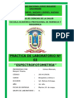 Prac 3 BQ1 PRÁCTICA DE LABORATORIO #03 'ESPECTROFOTOMETRÍA''
