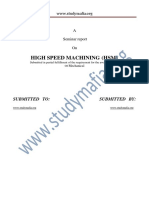 MECH HIGH SPEED MACHINING HSM Report PDF