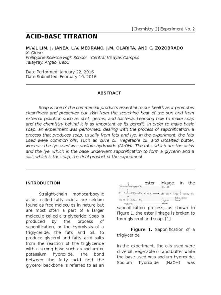 Lab Report Soap Making Soap Sodium Hydroxide