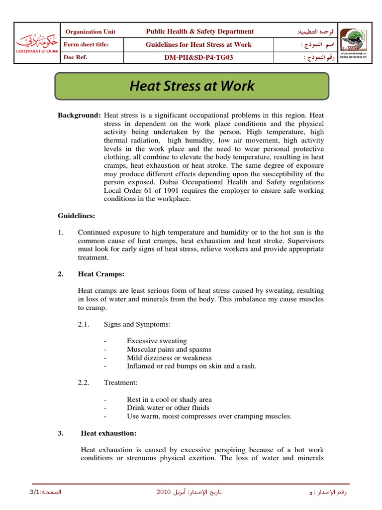DM-PH&SD-P4-TG03 - (Guidelines For Heat Stress at Work) | PDF ...