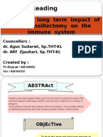 Journal Reading: Short and Long Term Impact of Adenotonsillectomy On The Immune System