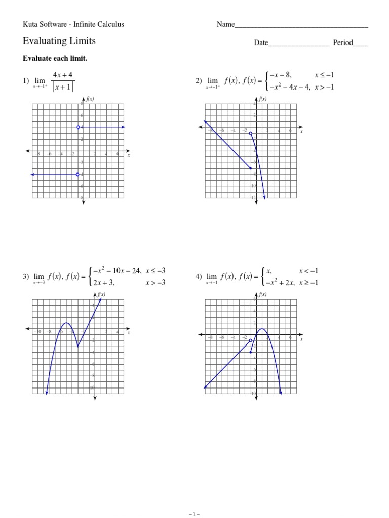 worksheet Evaluating Limits Worksheet 01 limits at jump discontinuities and kinks pdf calculus physics mathematics