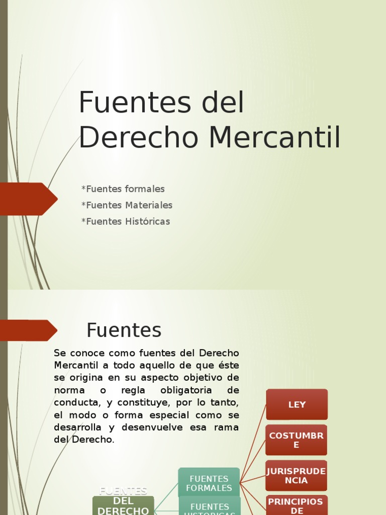 Fuentes del Derecho Mercantil | PDF | Caso de ley | Fuentes del derecho