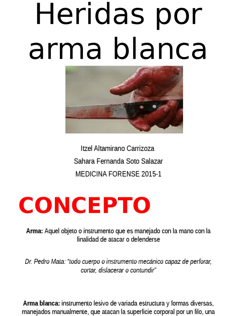 Clasificación de heridas por arma blanca | PDF | Mano | Medicina