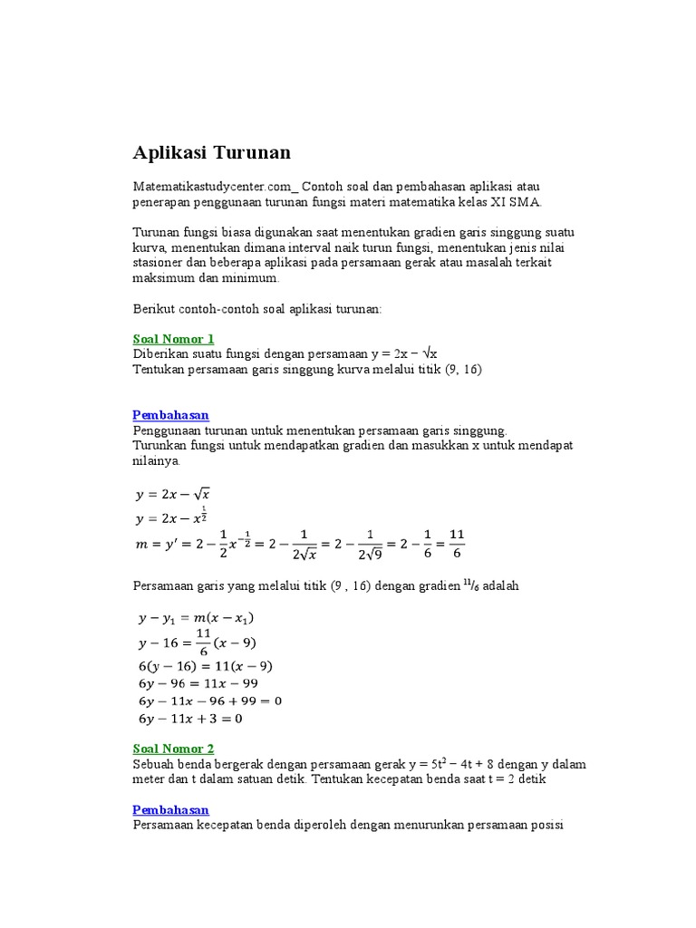 18+ Berikan 1 contoh soal penerapan turunan parsial beserta jawaban nya ideas