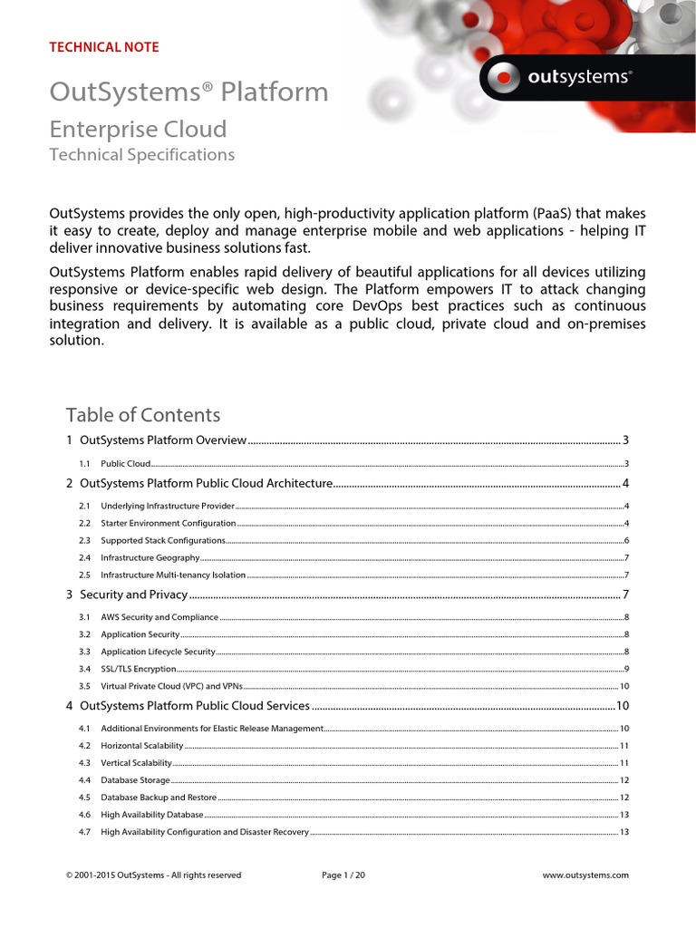 OutSystems Platform - Enterprise Cloud Technical Specifications | PDF ...