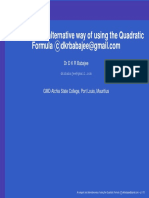 Alternative Quadratic Formula