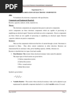 Experiment No: 1 Familiarization of Electronic Components Aim