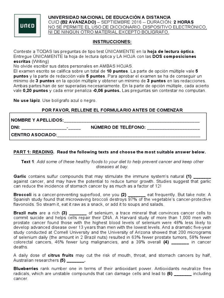 Examen B2 Septiembre 2016 MODELO II KEY | PDF | Monoparental | Tasa de ...