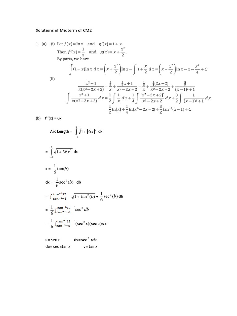 CM2 Midterm Solutions Analysis | PDF