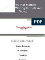 Words That Matter: Content Writing For Relevant Topics: Thames Education Provider