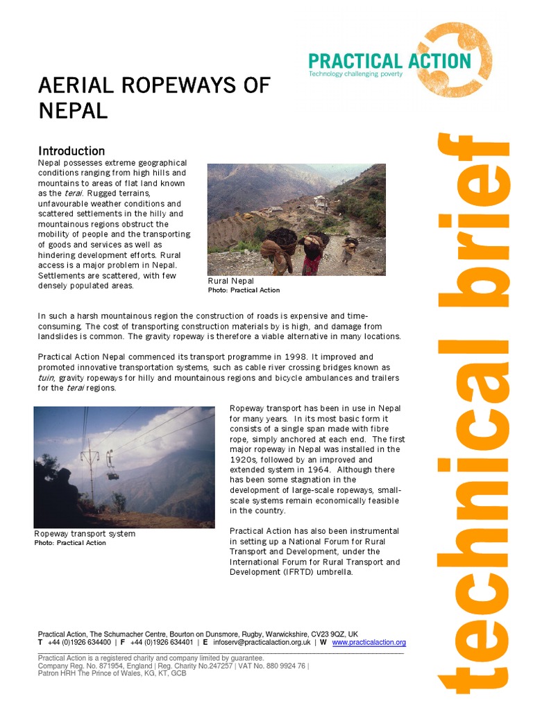 Aerial Ropeway Systems in Nepal | PDF | Tram | Brake