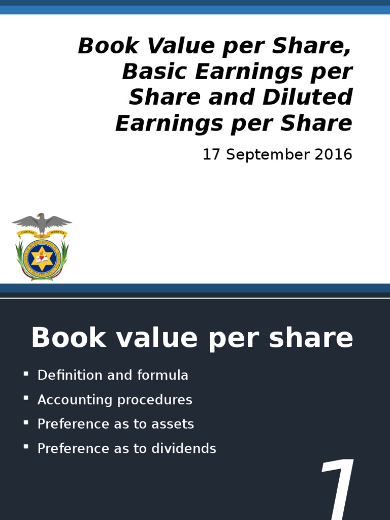 Book Value Per Share, Basic Earnings Per Preferred Stock Book Value