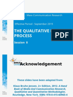 The Qualitative Research Process: Session 8